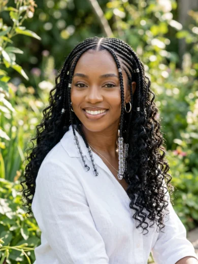 Fulani Braids With Clear Beads