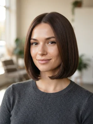Glossy Chocolate Brown Bob