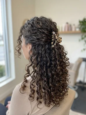 Half-Up Curly Crown Clip
