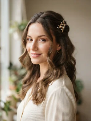 Half-Up Hair Pins Hairstyle
