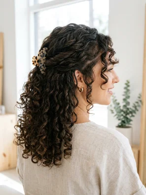 Half-Up Twist With Face-Framing Curls