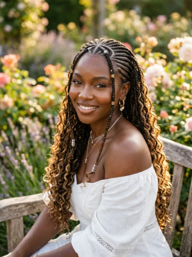 Heart-Part Fulani Boho Braids