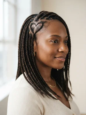 Heart-Part Medium Knotless Braids