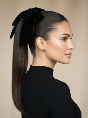 High Ponytail With an Oversized Bow