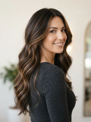Honey-Brown Ribbon Highlights