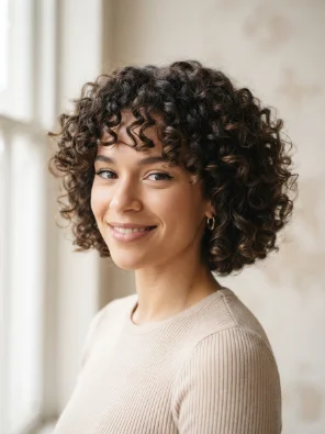 Layered Curly Bob