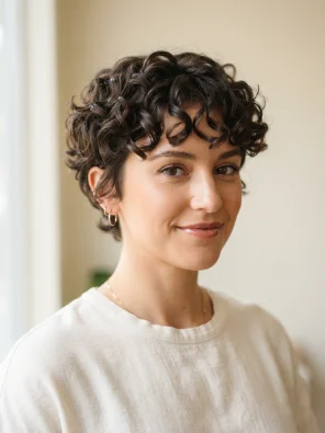 Layered Curly Pixie Cut for Better Shape