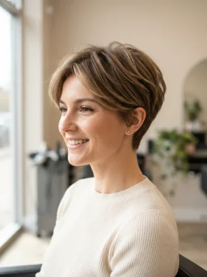 Layered Pixie Cut for Thin Hair