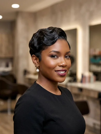 Long Pixie With Finger Waves