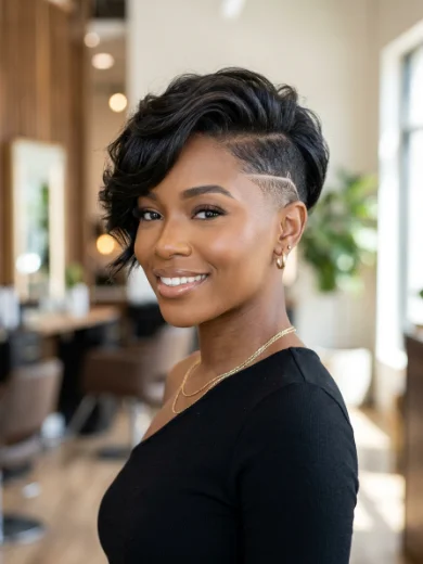 Long Pixie With Shaved Detail