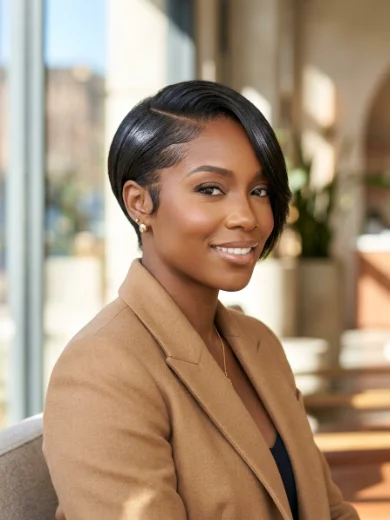 Long Pixie With a Deep Side Part