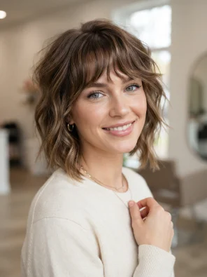 Long Pixie with Wavy Bangs