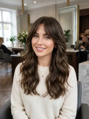 Long Wavy Cut With Curtain Bangs