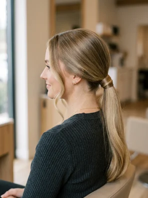 Low Side-Part Ponytail