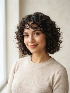 Medium Curly Cut With Internal Layers