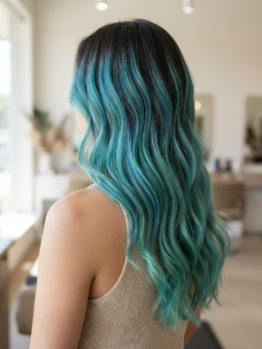 Mermaid Blue-Green Balayage