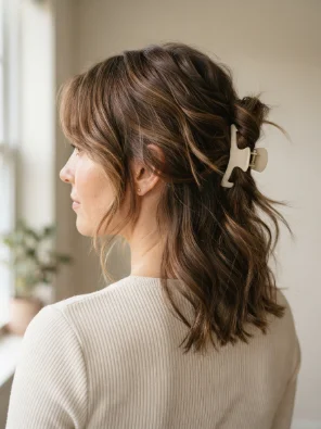 Messy Claw Clip Style