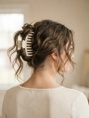 Messy Claw Clip Twist for Long Hair