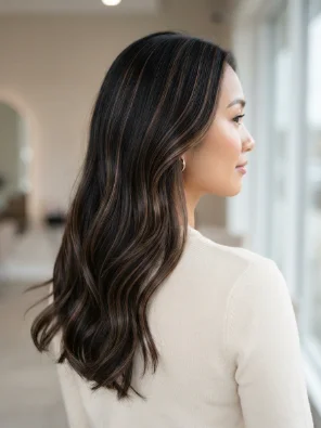 Mocha Brown Ribbon Highlights