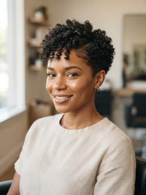 Natural Curly Pixie Cut for Tight Curls
