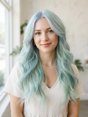 Pastel Blue and Seafoam Green Hair