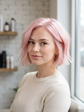 Pastel Pink Short Hair