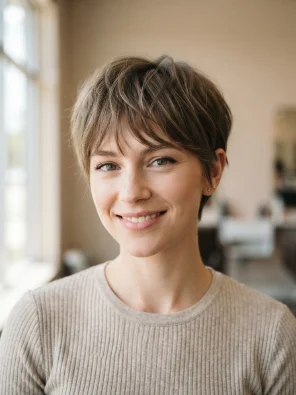 Pixie Cut with Wispy Bangs