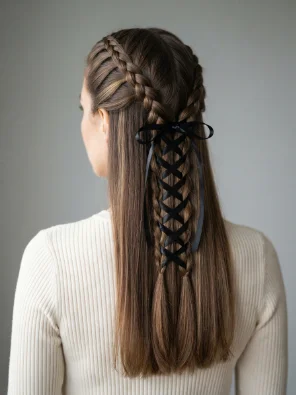 Ribbon-Laced Corset Braid
