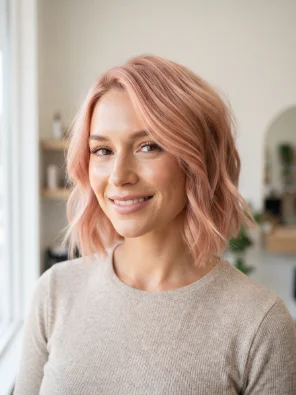 Rose Gold Short Hair