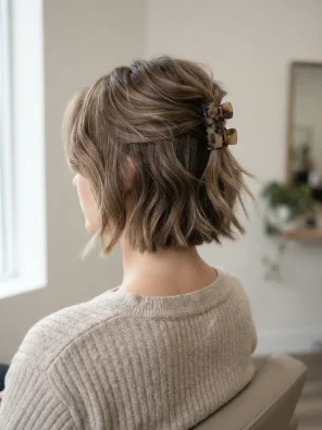 Short Layered Claw Clip Style