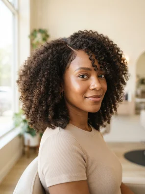 Shoulder-Length Kinky-Curly Wig