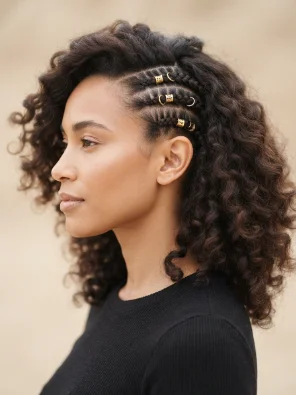 Side Braids With Beads or Hair Cuffs