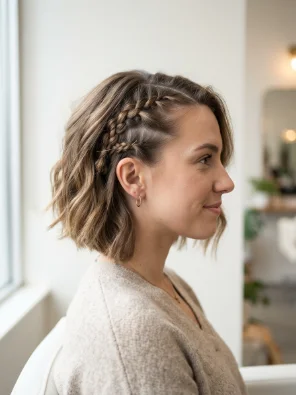 Side Braids for a Bob or Short Hair