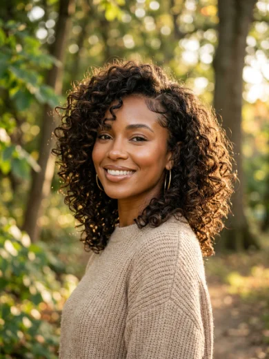 Side-Part Curly Shag