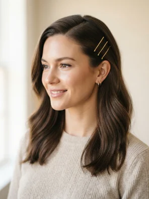 Side-Part Hair Pin Style