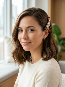 Side-Swept Barrette Tuck
