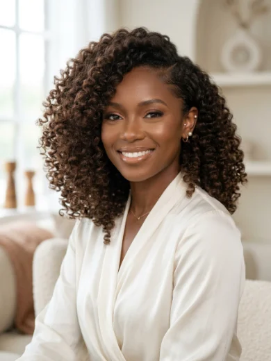 Side-Swept Curly Bob