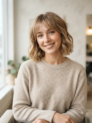 Soft Wavy Bob with Bangs