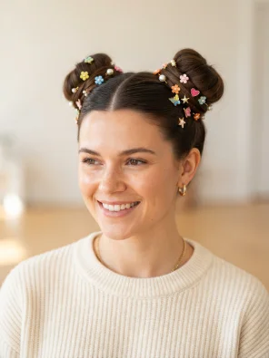 Space Buns with Hair Pins