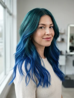 Teal to Cobalt Blue Color Melt