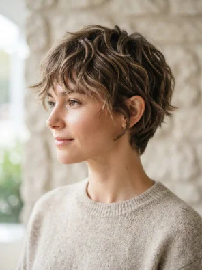 Textured Pixie Cut With Tousled Bangs