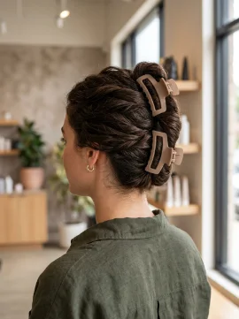 Thick Hair Double-Clip Updo
