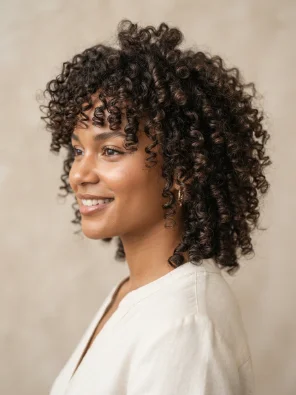 Tight-Curl Shag With Face-Framing Layers
