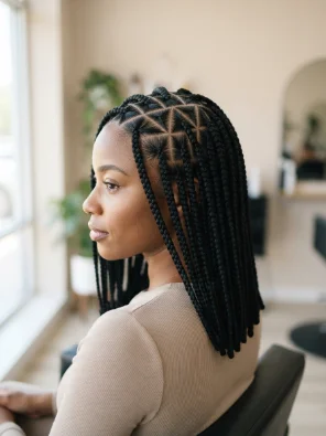 Triangle-Part Medium Knotless Braids