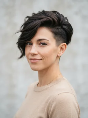 Undercut Pixie With Sweeping Bangs