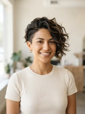 Undercut Pixie for Thick Wavy Hair