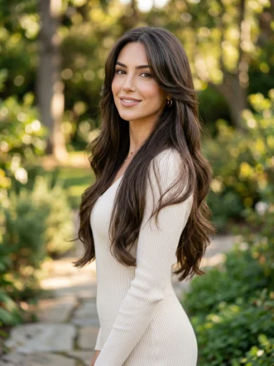 V-Cut Long Hair With Face-Framing Layers