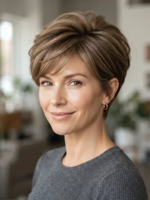 Volumized Crown Pixie Cut