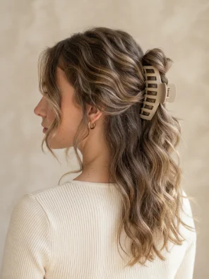 Wavy Claw Clip Hairstyle