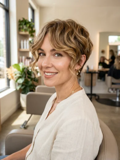 Wavy Pixie With Long Fringe